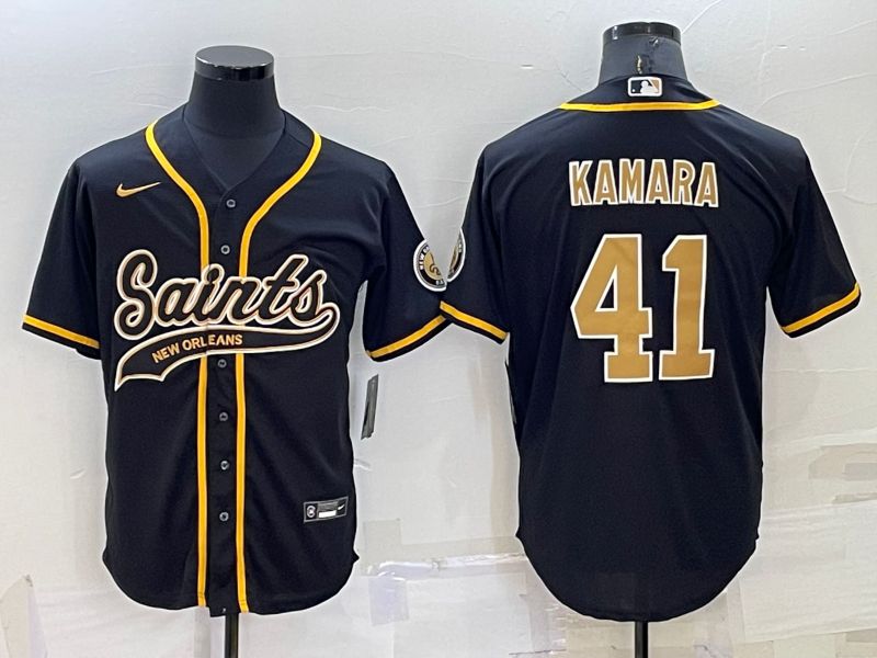 Men New Orleans Saints 41 Kamara Black 2022 Nike Co branded NFL Jersey